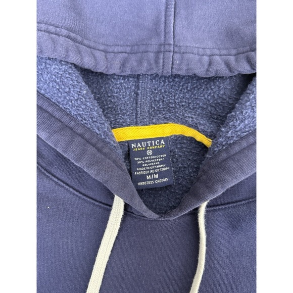 Vintage Nautica Jeans Company Sweatshirt Navy Hoodie Size M 90s - Picture 2 of 11